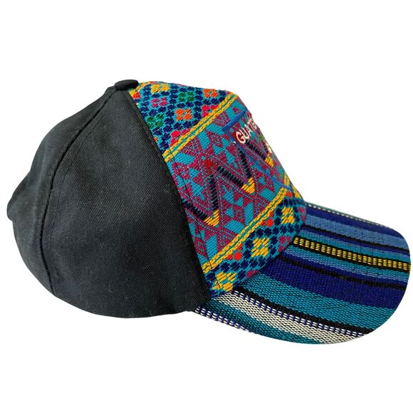Aztec Style Pattern Hat Cap Guatemala Embroidered with Adjustable Strap - Picture 3 of 5